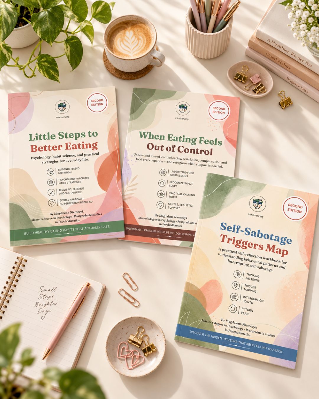 Home 6 The Calmer Eating Collection with three MindServing ebooks on eating patterns, triggers, and everyday habits